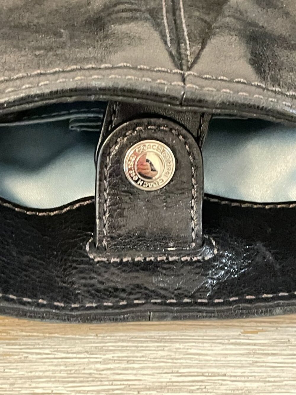 Coach Alexandra Shoulder Bag Tote Handbag Black Silver 16244 Large Two Hangtags - Picture 8 of 10